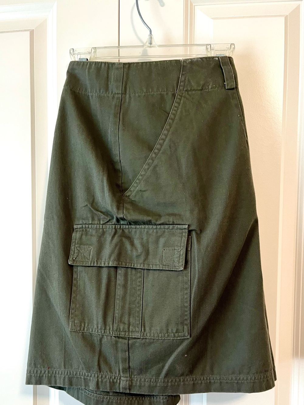 Khaki green cargo shorts